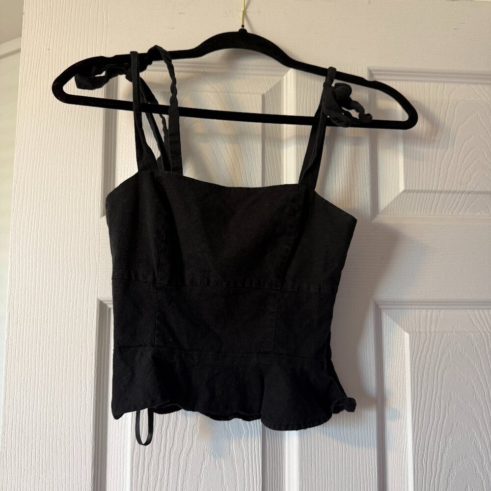 Gianni Bini Crop Top Tie Sleeve